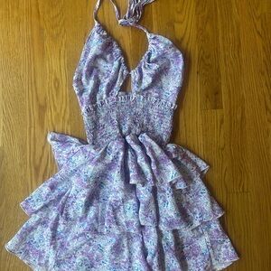 SHEIN Purple Floral Mini Dress